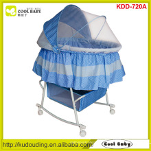 Fabricante NUEVO diseño de la mariposa cubierta de mosquiteros portátiles Rocking Infant Cradle gran cesta de almacenamiento infante cuna